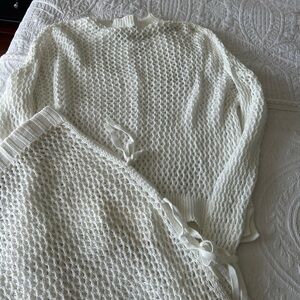 White crochet swim cover up set